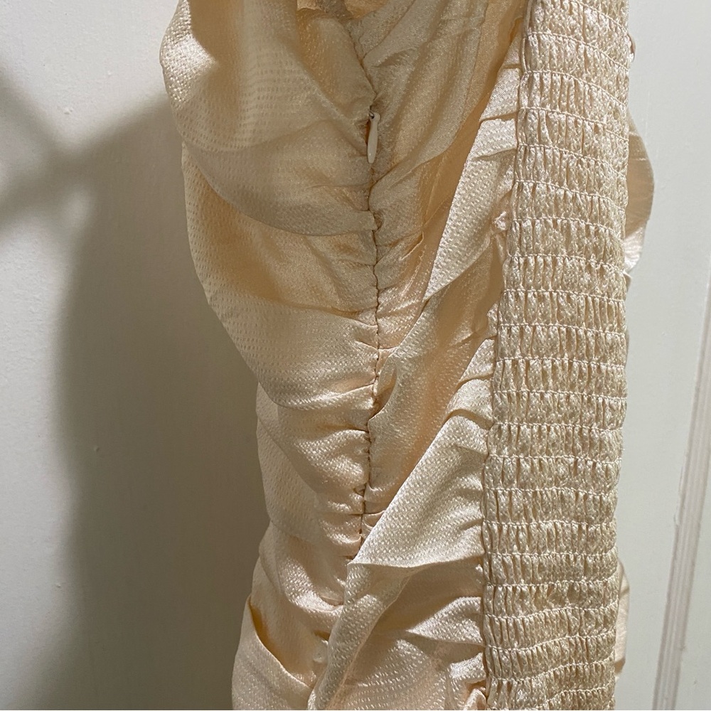 Lulu's Cream Ruched Mini Dress - Picture 4 of 5